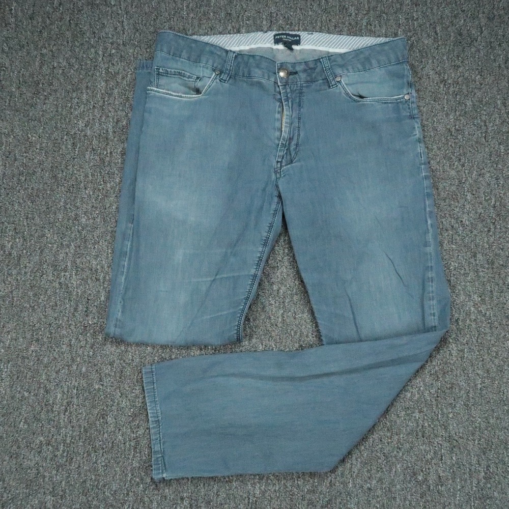 Peter Millar Jeans Mens 34x29 Blue Lightweight 5 Pocket Stretch Light Wash